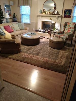 hardwood flooring custom area rug in living room